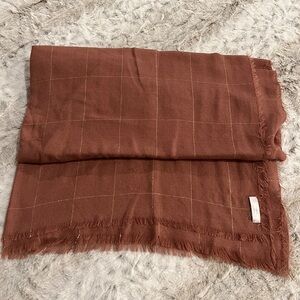 LC Lauren Conrad Rust Checkered Scarf